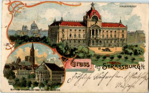 Gruss aus Strassburg - Litho