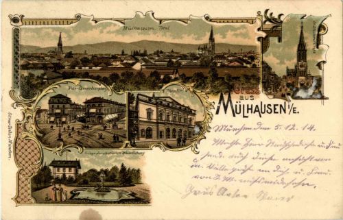 Gruss aus Mülhausen - Litho