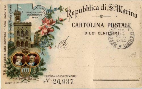 San Marino - Inaugurazione 1894