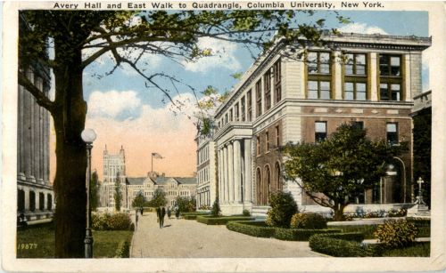 New York - Avery Hall and East Walk to Quadrangle