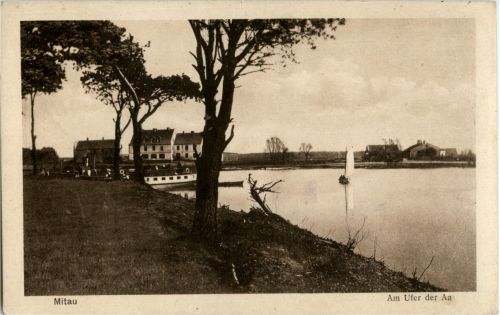 Mitau - Am Ufer der Aa - Feldpost