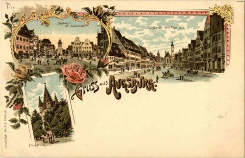 Gruss aus Augsburg - Litho