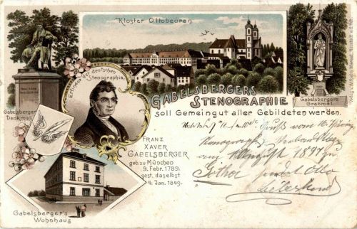 Ottobeuren - Gabelsberger Stenographie - Litho