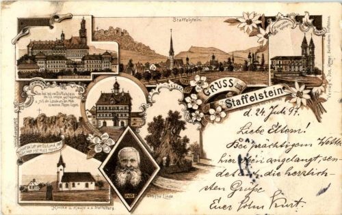 Gruss aus Staffelstein - Litho