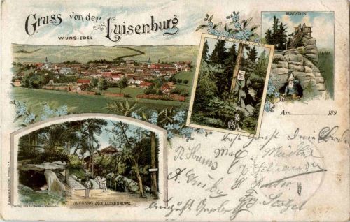Wunsiedel - Gruss von der Luisenburg - Litho