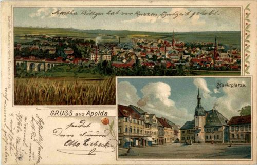 Gruss aus Apolda - Litho