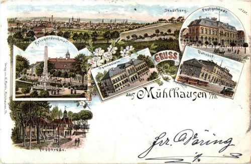 Gruss aus Mühlhausen - Litho