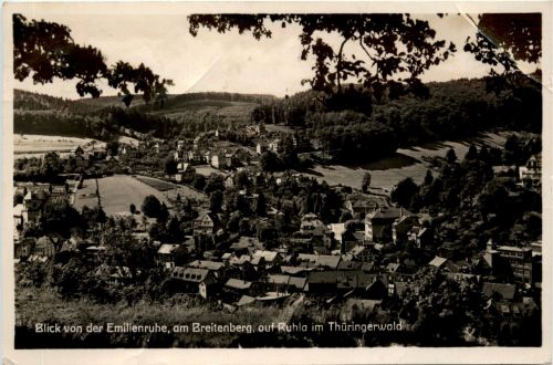 Ruhla i. Thür.Wald, Blick von der Emilienruhe am Breitenberg auf Ruhla