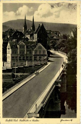 Saalfeld - Saalebrücke mit Saaletor