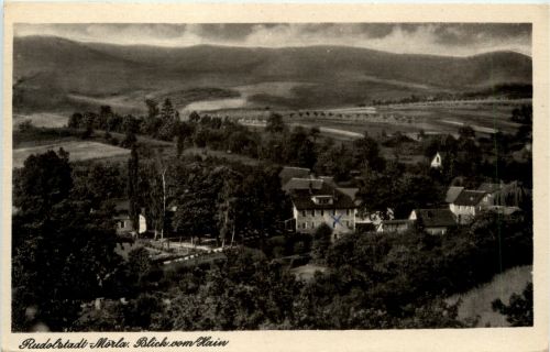 Rudolstadt i. Thür. - Mörlar - Blick vom Hain - Pension und Gastatätte Krieger