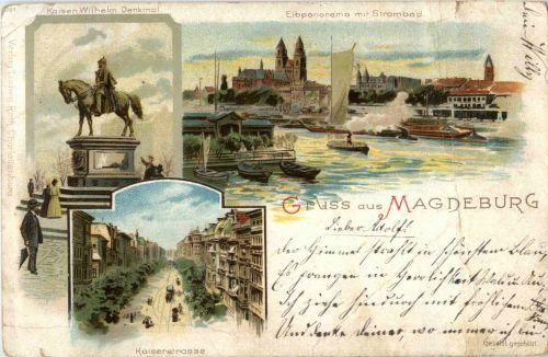 Gruss aus Magdeburg - Litho