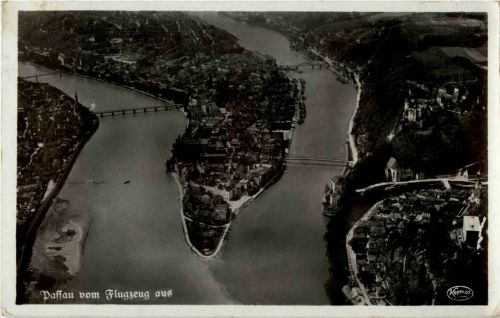 Passau vom Flugzeug