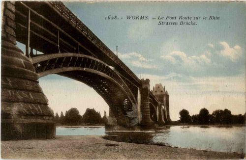 Worms - Le Pont Route sur le Rhin