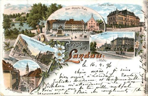Gruss aus Landau - Litho