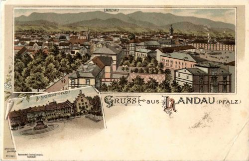Gruss aus Landau - Litho