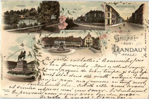 Gruss aus Landau - Litho