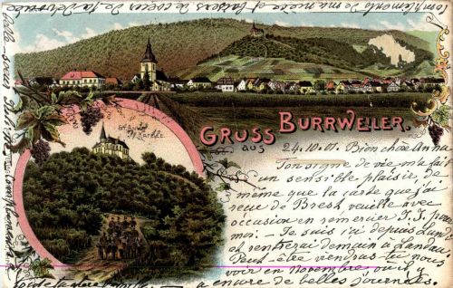 Gruss aus Burrweiler - Litho