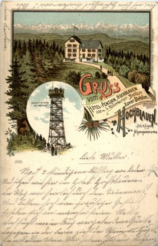Gruss vom Hochblauen - Litho