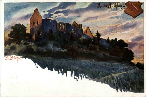 Ruine Hochburg - Künstlerkarte C. Biese