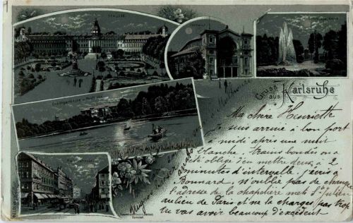 Gruss aus Karlsruhe - Litho