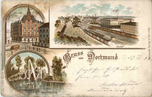 Gruss aus Dortmund - Litho