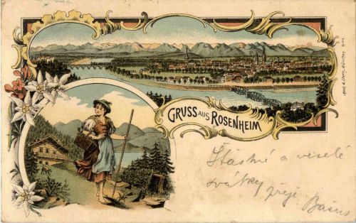Gruss aus Rosenheim - Litho