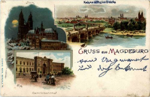 Gruss aus Magdeburg - Litho