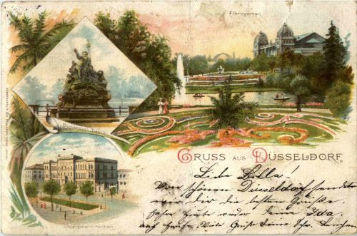 Gruss aus Düsseldorf - Litho