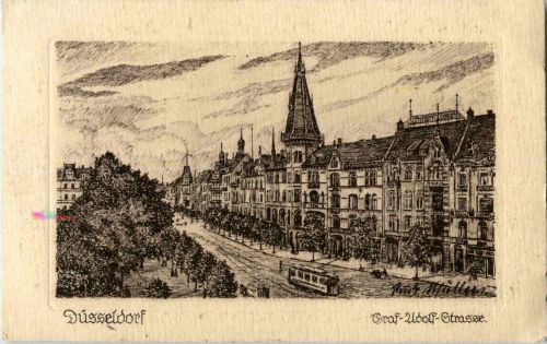 Düsseldorf - Graf Adolfstrasse - Künstlerkarte Rudi Müllers