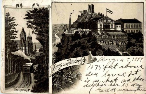 Gruss vom Drachenfels - Litho