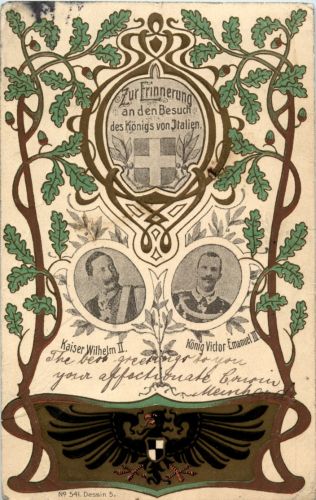 Zur Erinnerung an des Besuch des Königs von Italien - Wilhelm II