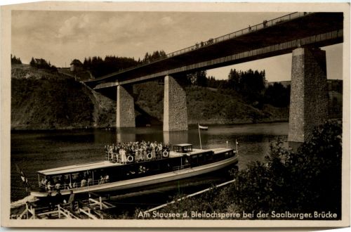 Bleilochsperre am Stausee bei der Saalburger Brücke