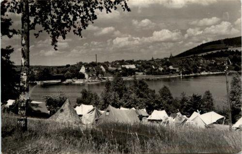 Saalburg - Am Stausee der Bleiloch-Salletalsperre - Zeltplatz am Saalburger Bad
