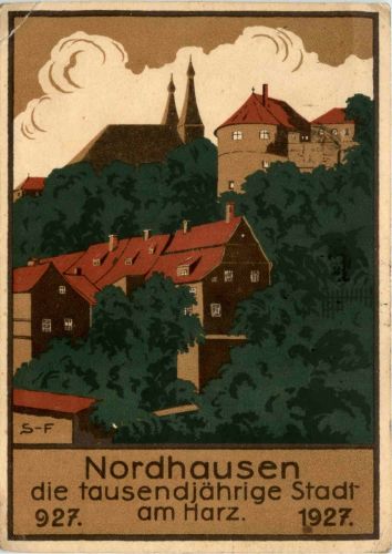 Nordhausen - Amtliche Festpostkarte zur Jahrtausendfeier