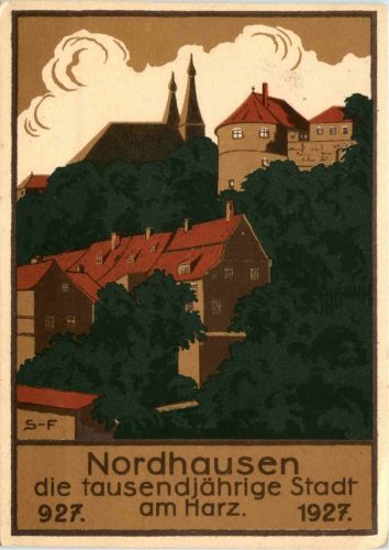Nordhausen - Amtliche Festpostkarte zur Jahrtausendfeier