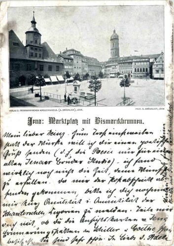 Jena - Marktplatz mit Bismarckbrunnen