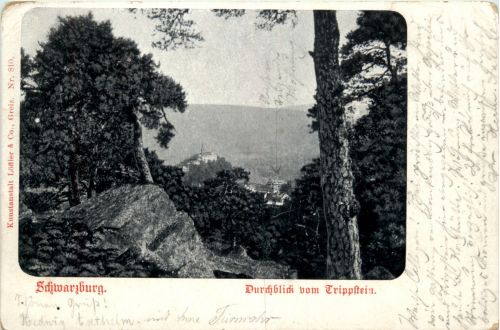Schwarzburg/Thür. - Durchblick vom Trippstein