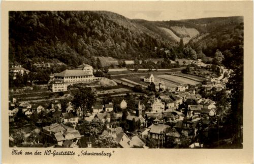 Schwarzburg/Thür.Wald - Blick von der HO-Gaststätte Schwarzaburg