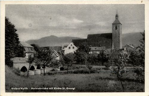 Kelbra/Kyffh. - Helmebrücke mit Kirche St. Georgi
