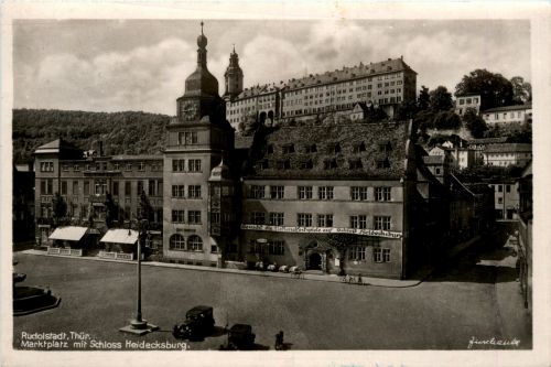 Rudolstadt/Thür. - Marktplatz mit Schloss Heidecksburg