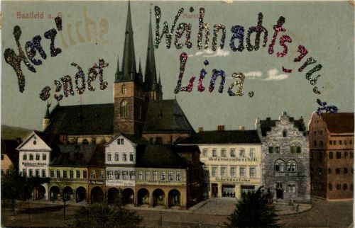 Saalfeld/Saale - Markt mit Kirche