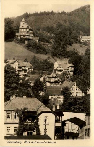 Saalfeld/Saale - Schwarzburg - Blick auf Fremdenhäuser