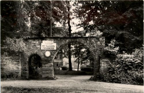 Schwarzburg/Thür. - Eingang zur HO-Gaststätte Fasanerie