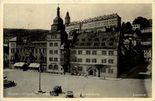 Rudolstadt/Thür. - Marktplatz mit Schlos Heidecksburg