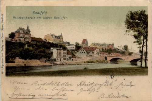 Saalfeld/Saale - Brückenpartie am linken Saalufer