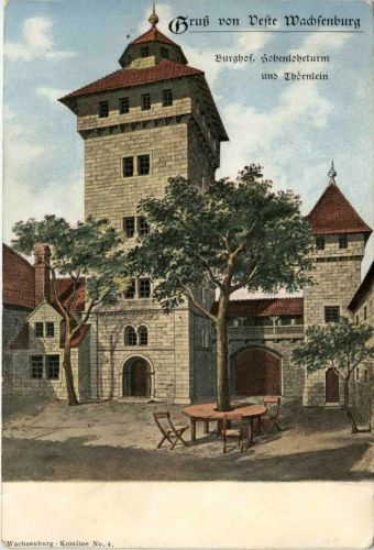 Veste Wachsenburg/Thür. - Burghof, Schenloheturm und Thornlein