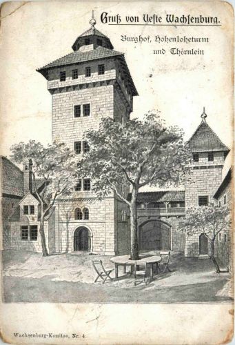 Veste Wachsenburg/Thür. - Burghof,Hohenloheturm und Thornlein