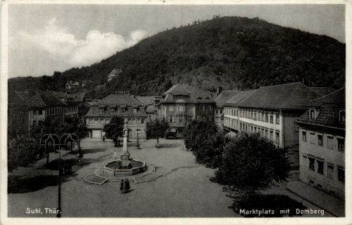 Suhl/Thür. - Marktplatz mit Domberg