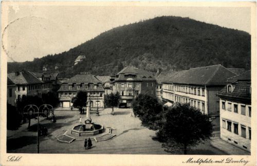Suhl/Thür. - Marktplatz mit Domberg