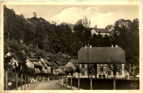 Stoberg/Harz - Blick auf Schule und Schloss